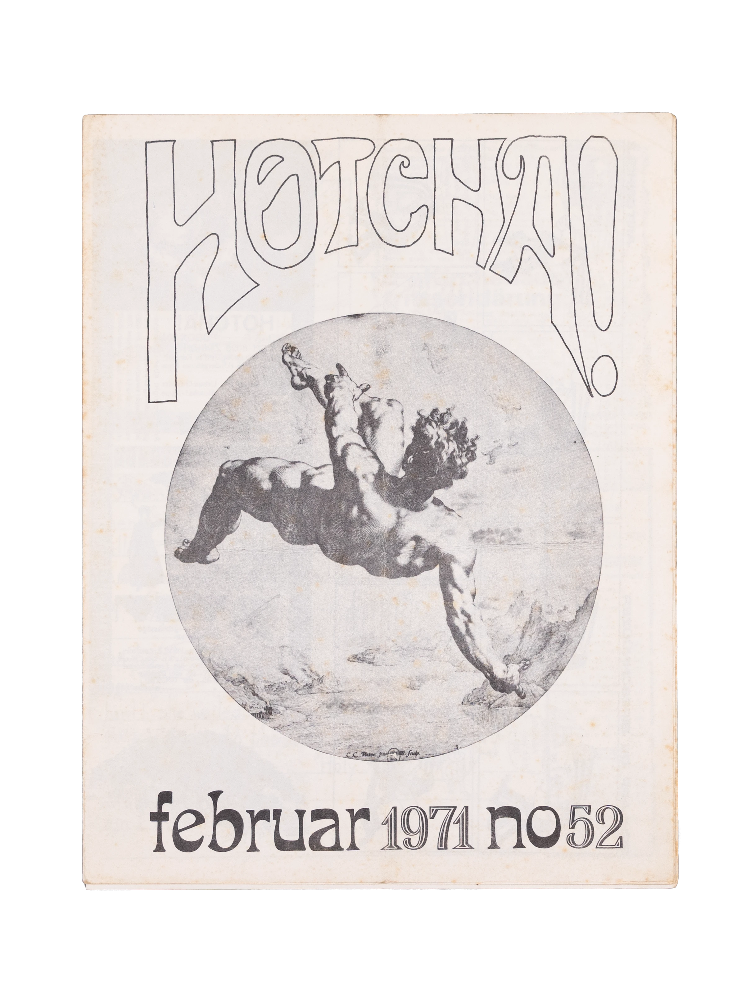 Weißes Papier mit schwarz bedruckt, Din A4. Ein selbstgezeichneter Schriftzug 